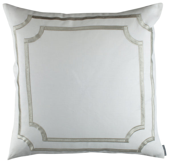 SoHo European Pillow with Ice Silver Velvet Trim - Villa Decor Design & Style