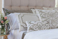 SoHo King Pillow with Ice Silver Velvet Trim - Villa Decor Design & Style - 2