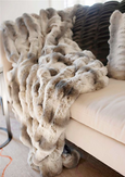 Truffle Chinchilla Couture Collection Faux Fur Throw