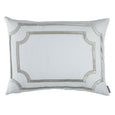 SoHo Standard Pillow with Ice Silver Velvet Trim - Villa Decor Design & Style - 1