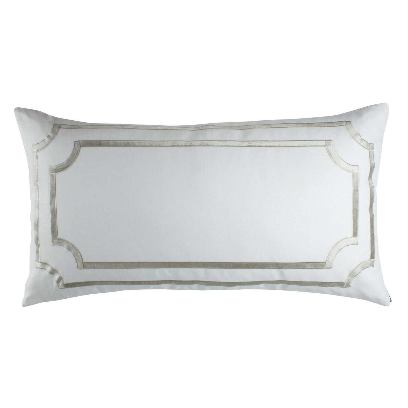 SoHo King Pillow with Ice Silver Velvet Trim - Villa Decor Design & Style - 1