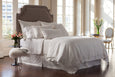White Tailored Three Panel Bed Skirt in White Linen - Villa Decor Design & Style